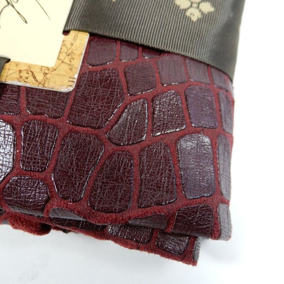 Patricia Nash Faux Croc Embossed Euro SHAM SET Plum Wine Decorative Pillow Cover - Picture 8 of 8